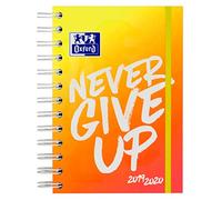 Oxford 400123415 Agenda scolaire 2019/2020 Never give up Neon 1 jour par page 160 pages avec double spirale SCRIBZEE compatible Orange