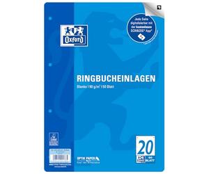Oxford 400131444 Lot de 50 feuilles de classeur A4 sans règles 90 g/m²