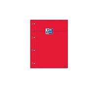 Oxford 43841 Bloc Bureau A4+ Vélin Surfin Perforé Agrafé Cette Couverture Enveloppante 210 x 320mm Papier Rouge