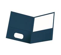 Oxford 57538EE, fardes à double rabats, papier texturé, format A4, bleu foncé, capacité de 100 feuilles, boîte de 25
