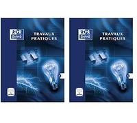 Oxford 92952 Cahier Piqué Travaux Pratiques Couverture Pelliculée Lavable Vélin Velouté Papier Vert (Lot de 2)