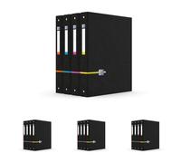 Oxford ActiveFile Classeur 4 Anneaux Dos 40 mm Format A4+ Couverture Carte Pelliculée Couleur Aléatoire (Lot de 4)