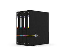 Oxford ActiveFile Classeur 4 Anneaux Dos 40 mm Format A4+ Couverture Carte Pelliculée Couleur Aléatoire