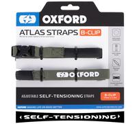 Oxford Atlas B-Clip, sangles auto-tendues 17 mm x 1 Olive/Noir Olive/Noir