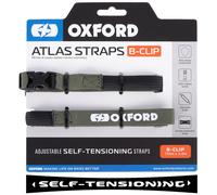 Oxford Atlas B-Clip, sangles auto-tendues 17 mm x 2 Olive/Noir Olive/Noir