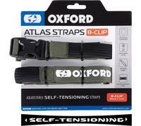 Oxford Atlas B-Clip, sangles auto-tendues 26 mm x 2 Olive/Noir Olive/Noir