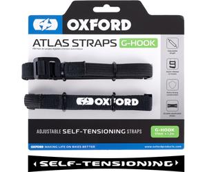 Oxford Atlas G-Hook, sangles auto-tendues 17 mm x 1 Noir Noir