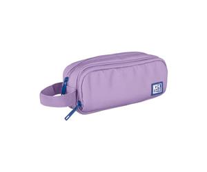 Oxford B-Smart Trousse d'école 3 Compartiments avec élastique en Caoutchouc recyclé RPET Couleur Lavande