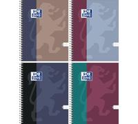 Oxford B-You Bloc à spirales, format A5, quadrillé, sans marge, 80 feuilles, Premium Optik Paper+, double spirale, compatible avec l'application SCRIBZEE, design de blocage des couleurs, pour l'école