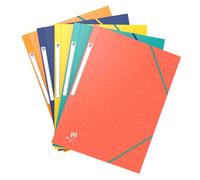 OXFORD Bicolor Recyc+ 5 Pochettes Cartonnées 3 Rabats A4 avec Elastique Couverture Carte Coloris Assortis