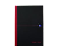 Oxford Bloc-notes Black n' Red 400047607 - A4 relié quadrillé 192 pages Noir