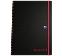 Oxford black n red 400047654 cahier à spirales a4 140 pages noir