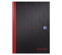 Oxford Black n' Red, A4 Cahier Relié, Reliure de Cas, Index A-Z, 192 pages