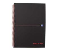 Oxford Black N Red Cahier Notebook Spiralé Couverture Carte 140 Pages 5x5 + Marge 21x29,7