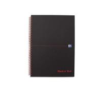 Oxford Cahier à spirale Black n' Red format A4 quadrillé Noir G