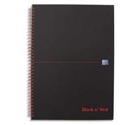 Oxford Black N Red Cahier Notebook Spiralé Couverture Carte 140 Pages Ligné 7mm + Marge 14,8x21