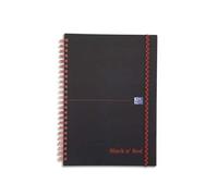 Oxford Black N Red Cahier Notebook Spiralé Couverture Polypro 140 Pages Ligné 8mm + Marge 21x29,7