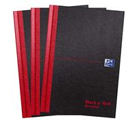 Oxford Black n' Red Lot de 3 carnets de notes A5 à couverture rigide, recyclé, relié, ligné