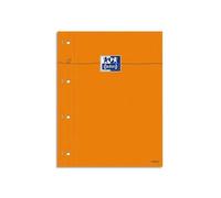 Oxford Bloc-notes agrafé côtés perforés 230 x 297 mm papier séyès blanc 80 feuilles orange