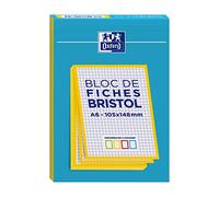 OXFORD Lot de 5 Blocs de 30 fiches bristol 105X148 non perforées Q5/5 jaune