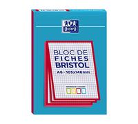OXFORD Lot de 3 Blocs de 30 fiches bristol 105X148 non perforées Q5/5 rouge