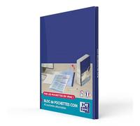 OXFORD Bloc de 40 pochettes coin haute qualité polypro 90 microns avec couverture protectrice