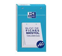 OXFORD Bloc de 60 fiches bristol 125X200 perforées Q5/5 blanc