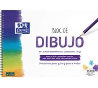 OXFORD Bloc dessin A4+ couverture souple/rabat rigide 20 feuilles 130 g avec cadre et spirale