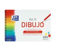 OXFORD Bloc dessin A5 + couvercle souple/rabat rigide 20 feuilles 130 g lisse avec spirale.