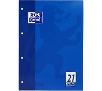 Oxford Bloc-notes 100050347 Cahier pour Ecrire Écolier Lignes 21 - A4, 50 Feuilles, 90 gm², 4 Perforations