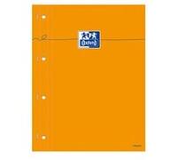 Oxford Bloc-notes agrafé côtés perforés 230 x 297 mm papier séyès blanc 80 feuilles orange
