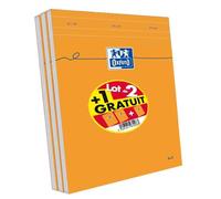 Oxford Bloc-Notes, A4, Quadrillé, 80 Feuilles, 2 + 1 Gratuit Orange,...