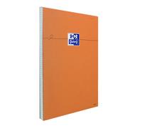 Oxford Bloc notes orange agrafé A4 21 x 29,7 cm - 80g - Petits carreaux 5x5 - 160 pages