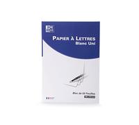 OXFORD Bloc-Notes Papier à Lettres A5 Papier 80g Blanc Uni 50 Feuilles Collées Tête