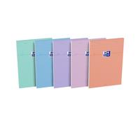Oxford Bloc-notes Smart A5 14,8 x 21 cm - Petits carreaux 5x5 - 160 pages - Assortis pastel