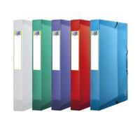 Oxford Boîte Capacité Standard 2Nd Life 24x32cm Dos 40mm avec Elastique Couverture Polypro Coloris Assortis, Assorti : Incolore, Bleu, Vert, Violet, Rouge