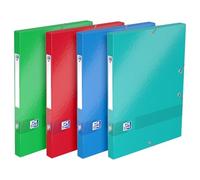 Oxford Boîte Capacité Standard Color Life 24 x 32 cm Dos 25 mm avec Elastique Couverture Carte Pelliculée Coloris Assortis