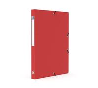 Oxford Boîte Capacité Standard Memphis 24 x 32 cm Dos 25 mm avec Elastique Couverture Polypro Rouge