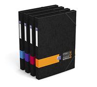OXFORD Boîte Capacité Standard Nomad Box Etudiants A4 Dos 25mm avec Elastique Couverture Carte Pelliculée Coloris Assortis