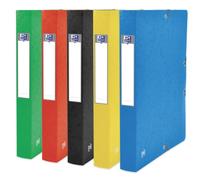 Oxford Boite Capacité Standard Top File+ 24x32cm Dos 40mm avec Elastique Couverture Carte Coloris Assortis
