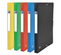 Oxford Boite Capacité Standard Top File+ 24x32cm Dos 25mm avec Elastique Couverture Carte Coloris Assortis
