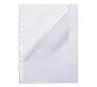 Oxford Boîte de 100 Pochettes perforées ouverture totale en angle A4 polypropylène lisse - Transparent