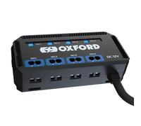 Oxford Boîte de jonction 12 V pour moto avec relais 4 ports de connexion 5 A, indicateur LED et arrêt d'allumage, compatible avec poignées chauffantes de moto, lumières auxiliaires, GPS, chargeurs USB