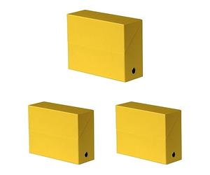 Oxford Boîte de Transfert Toilée Dos 9 cm Jaune (Lot de 3)