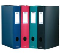 Oxford Boîte Grande Capacité Memphis 24 x 32 cm Dos 60 mm avec Bouton Pression Couverture Polypro Bleu