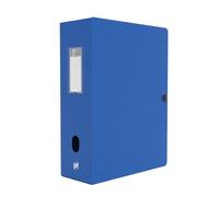 Oxford Boîte Grande Capacité Memphis 24x32cm Dos 100mm avec Bouton Pression Couverture Polypro Bleu