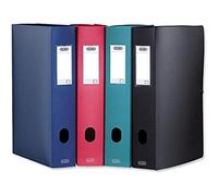 OXFORD Boîte Grande Capacité Memphis 24x32cm Dos 80mm avec Bouton Pression Couverture Polypro Bleu