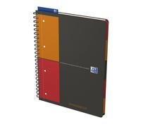 Lot de 5 - Oxford Cahier à spirale International Managerbook 24,5 x 29,8 cm - 80g - Perforé 4 trous - Réglure Projet - 160 pages
