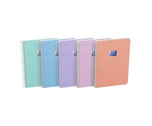 Oxford Cahier à spirale Smart A5 14,8 x 21 cm - Petits carreaux 5x5 - 160 pages - Coloris pastel