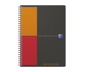 Oxford Cahier à spirale Task Manager Organiser Notebook B5 - 19,9 x 25 cm - 80 g - 160 pages - Reliure intégrale - Gris